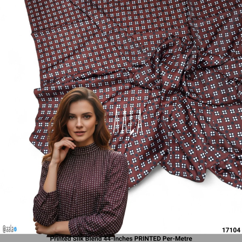 Printed Silk Blend 44-Inches PRINTED Per-Metre