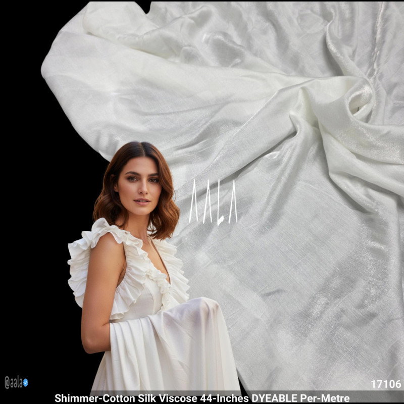 Shimmer-Cotton Silk Viscose 44-Inches DYEABLE Per-Metre