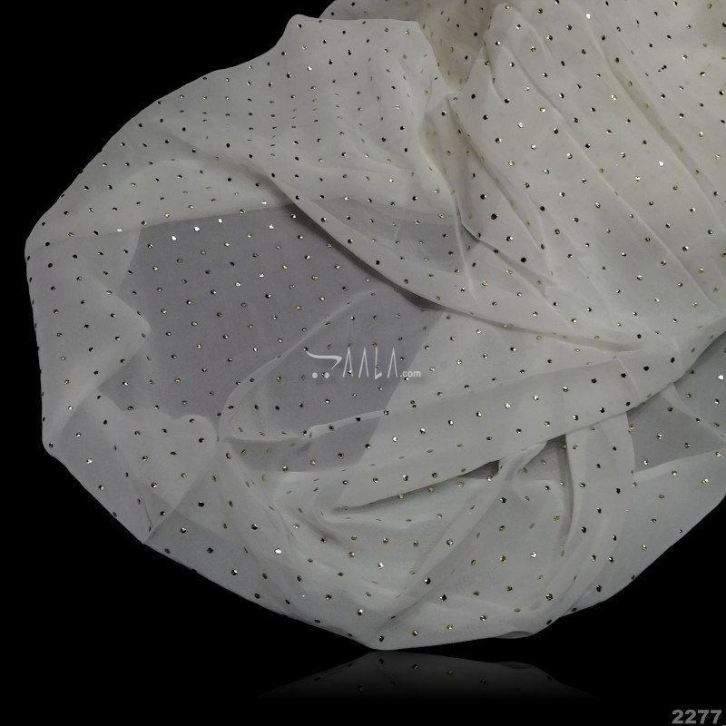 Machine Mukaish Georgette Viscose 44 Inches Dyeable Per Metre