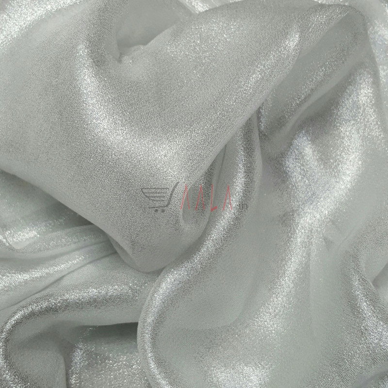 Silver Foil Georgette Viscose 44 Inches Dyeable Per Metre 