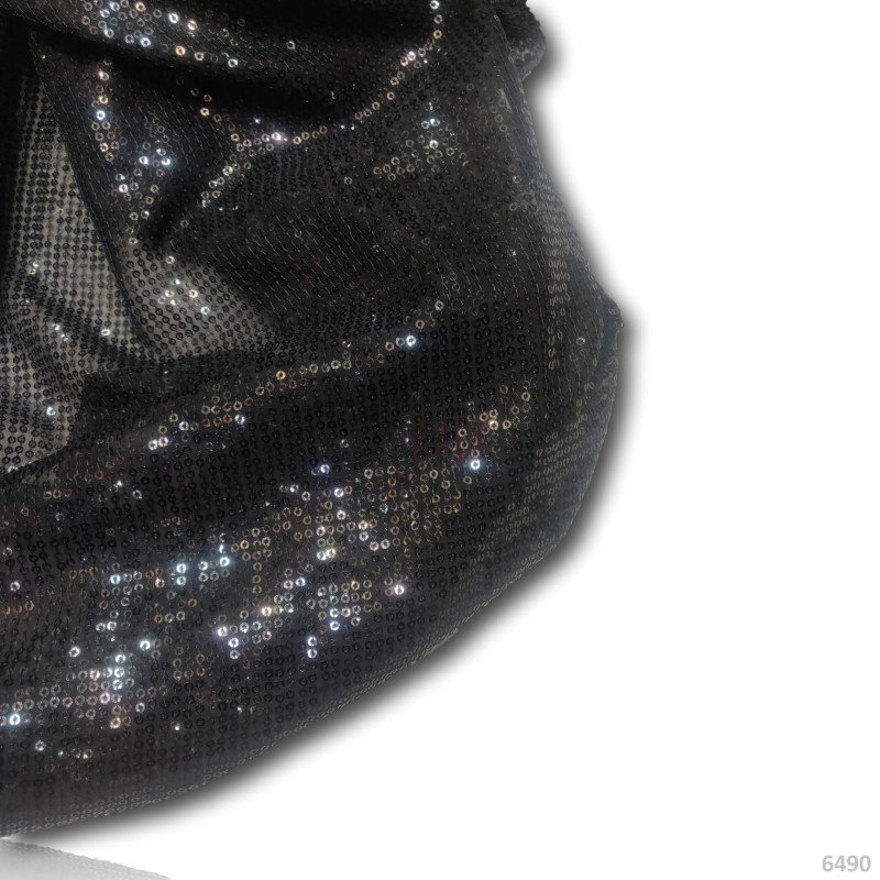 Sequins Georgette Blend 44-Inches BLACK Per-Metre