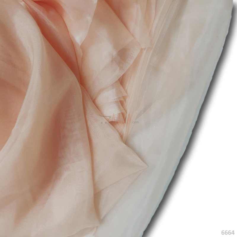 Plain Organza Nylon 44-Inches PEACH Per-Metre