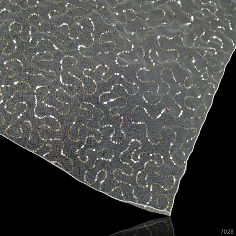 Sequins Net Nylon 44-Inches DYEABLE 2.50-Metres 