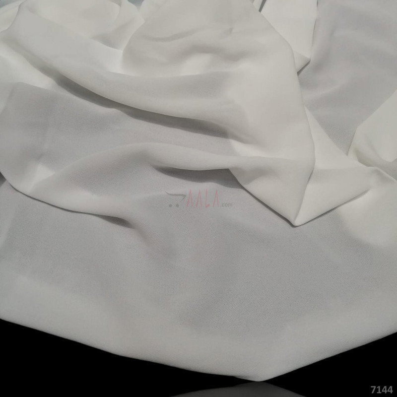Hoorain Double-Georgette Blend 58-Inches WHITE Per-Metre 
