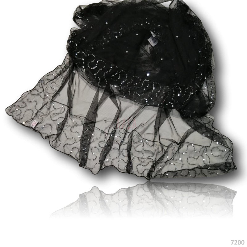 Designer Net Nylon Dupatta-40-Inches BLACK 2.25-Metres 