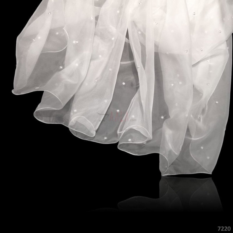 Designer Organza Nylon Dupatta-40-Inches BLACK 2.25-Metres