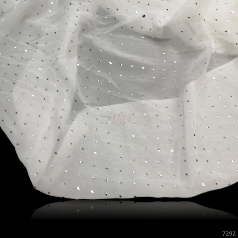 Machine-Mukaish Georgette Nylon 44-Inches DYEABLE Per-Metre