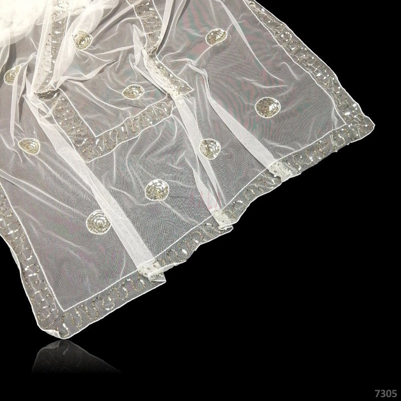 Designer Net Nylon Dupatta-40-Inches DYEABLE 2.25-Metres 