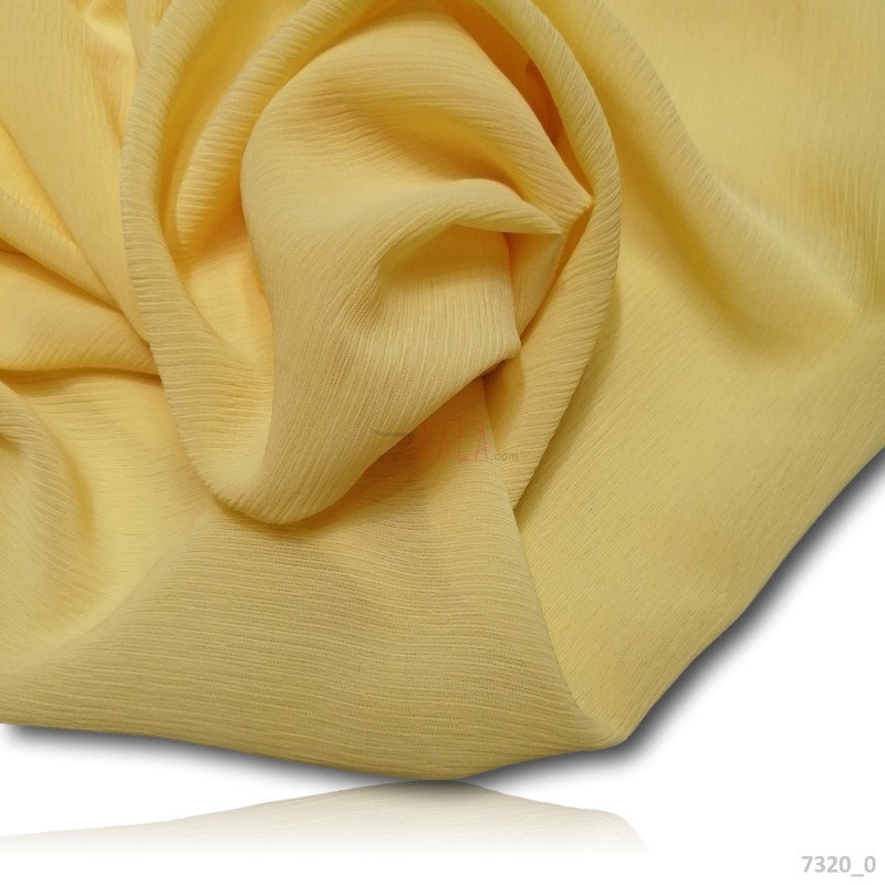 Wrinkle Chiffon Blend 58-Inches YELLOW Per-Metre 