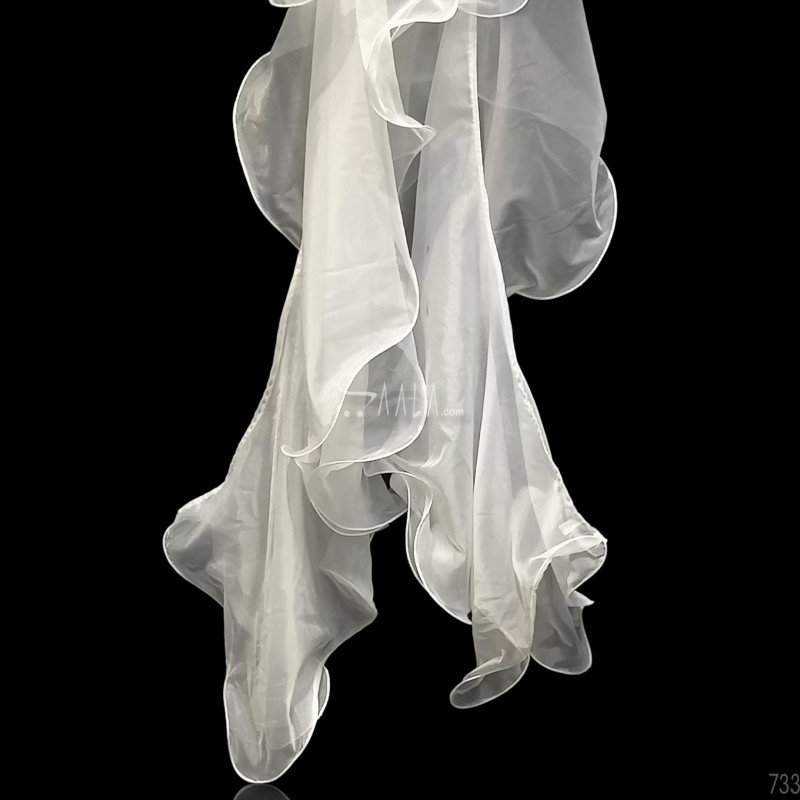 Ruffle Organza Nylon Dupatta-20-Inches DYEABLE 2.25-Metres