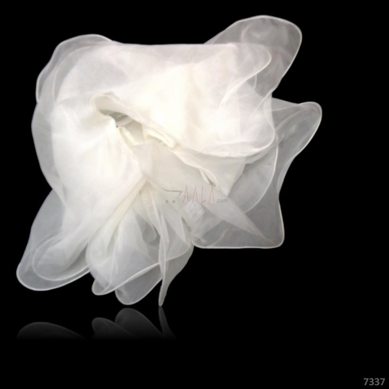 Ruffle Organza Nylon Dupatta-20-Inches CREAM 2.25-Metres
