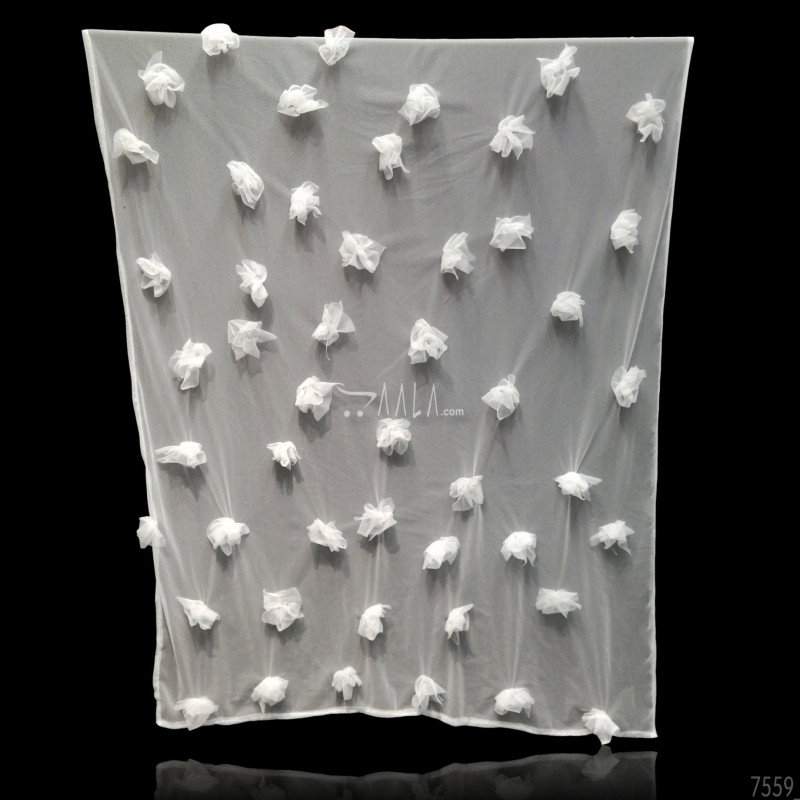 Frill-Patch Net Nylon Dupatta-36-Inches DYEABLE 2.50-Metres