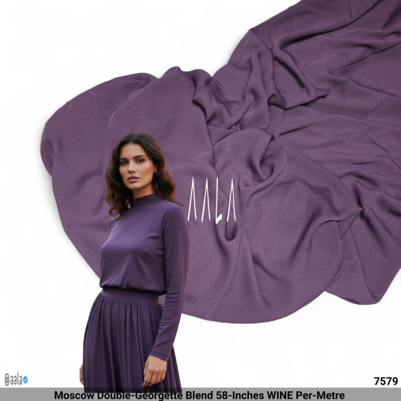 Moscow Double-Georgette Blend 58-Inches WINE Per-Metre