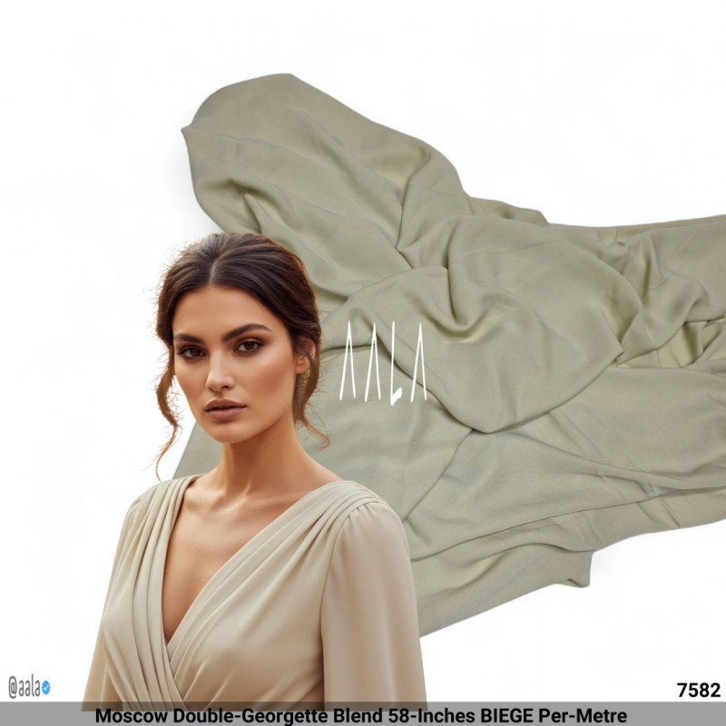 Moscow Double-Georgette Blend 58-Inches BIEGE Per-Metre 
