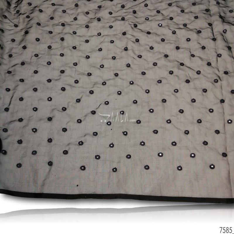 Miror-Work Organza Nylon 44-Inches BLACK Per-Metre 