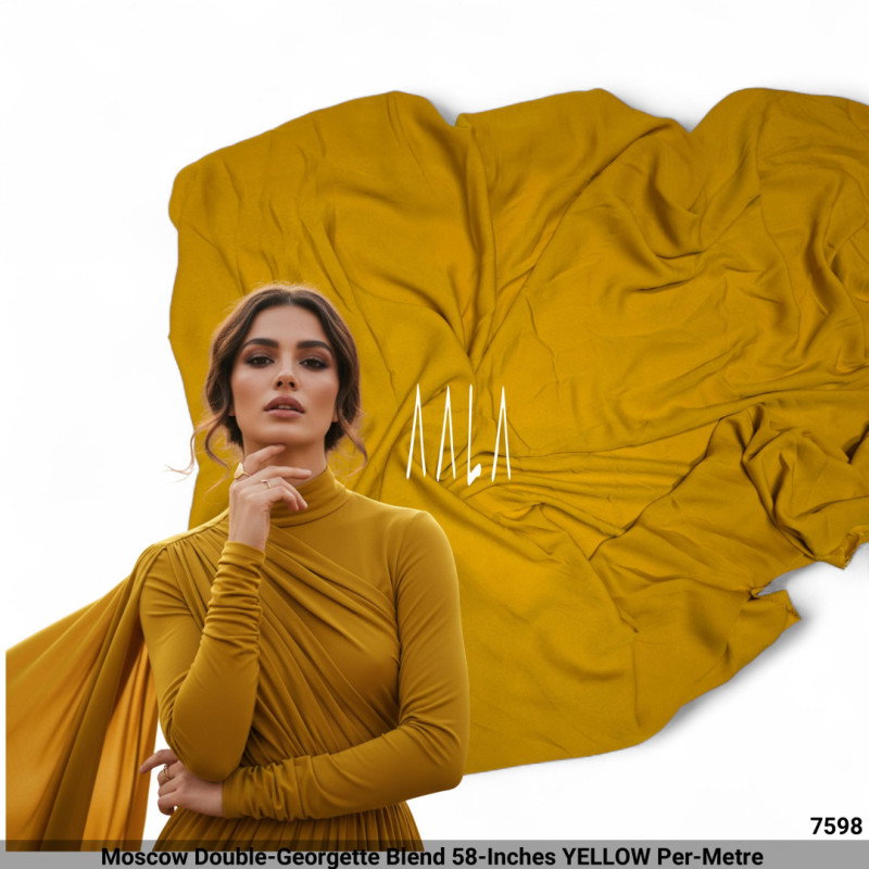 Moscow Double-Georgette Blend 58-Inches YELLOW Per-Metre