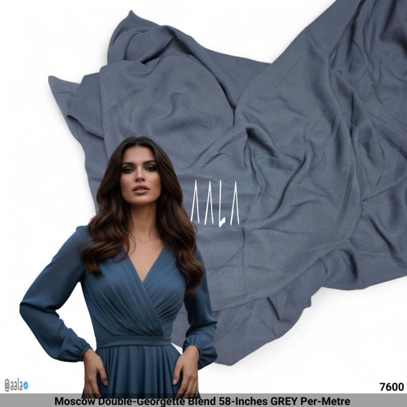 Moscow Double-Georgette Blend 58-Inches GREY Per-Metre