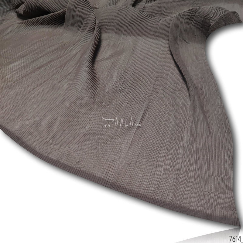 Pleated Georgette Blend 44-Inches BROWN Per-Metre
