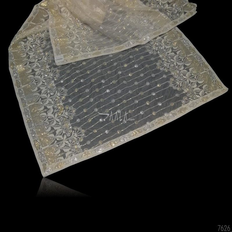 Embroidered Organza Nylon Dupatta-44-Inches DYEABLE 2.50-Metres