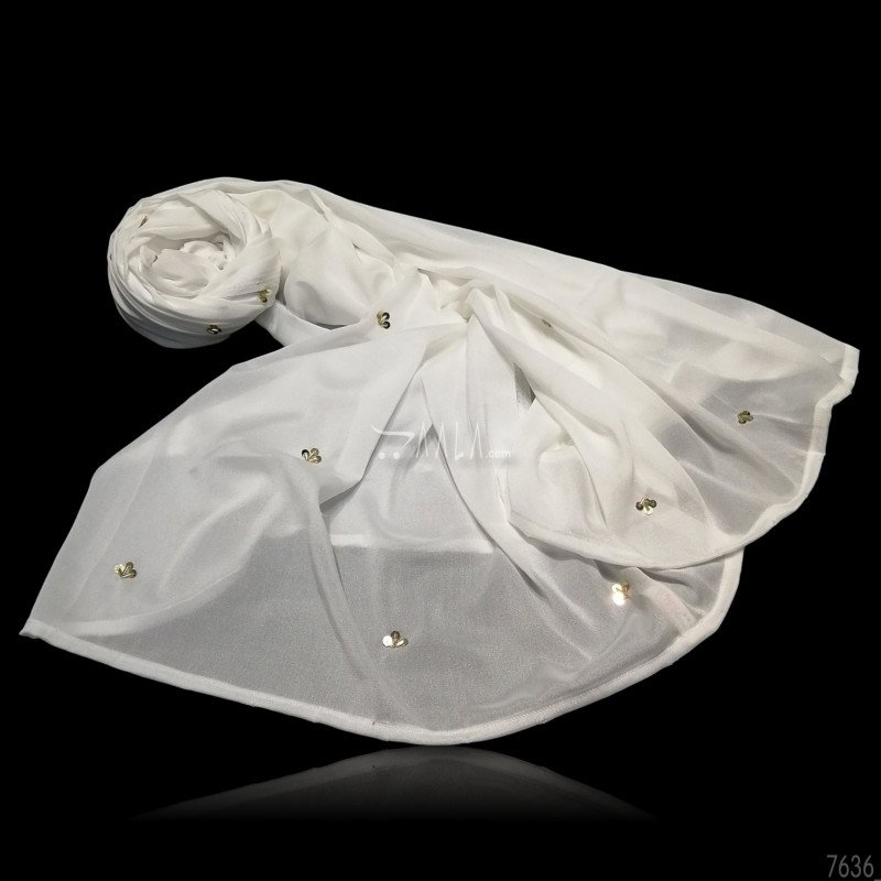 Designer Chinon Nylon Dupatta-36-Inches DYEABLE 2.25-Metres 