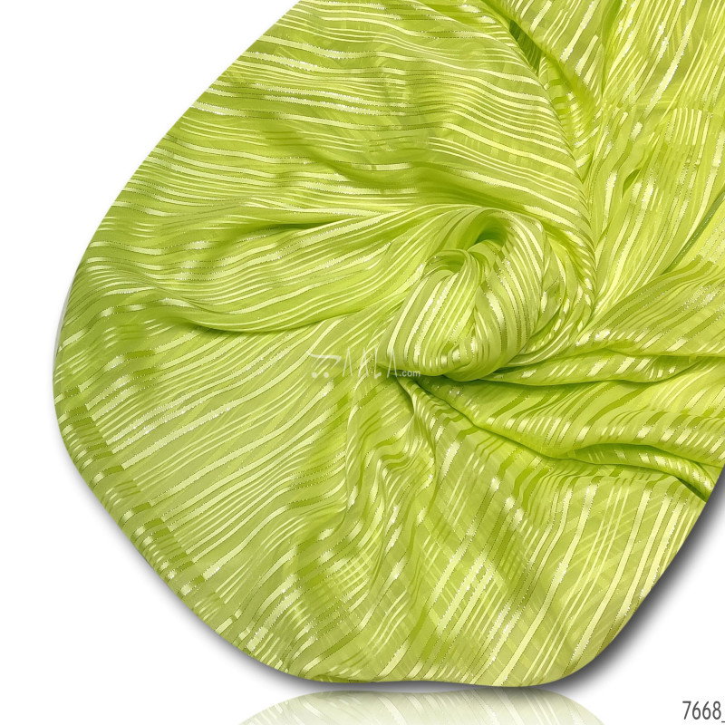Lurex Satin-Georgette Blend 44-Inches GREEN Per-Metre