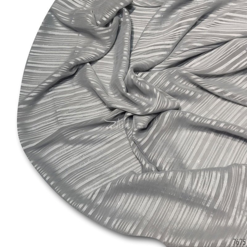 Lurex Satin-Georgette Blend 44-Inches GREY Per-Metre