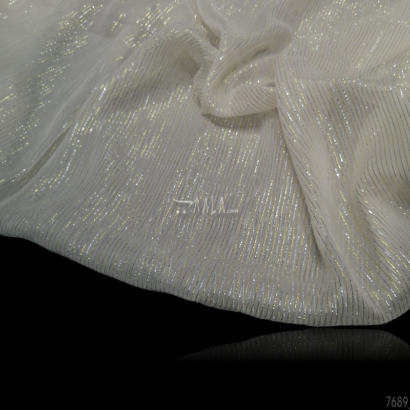 Lurex Georgette Viscose 44-Inches DYEABLE Per-Metre