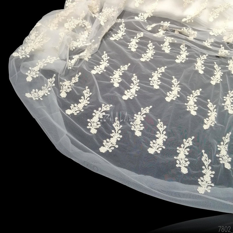 Embroidered Net Nylon 44-Inches DYEABLE Per-Metre