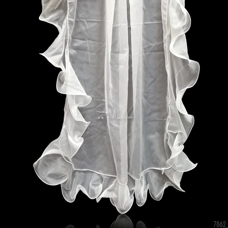 Flat-Ruffle Organza Nylon Dupatta-20-Inches DYEABLE 2.25-Metres 