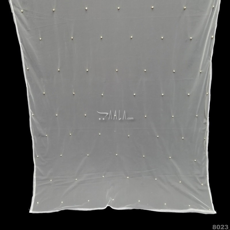 Handwork Net Nylon Dupatta-42-Inches DYEABLE 2.25-Metres