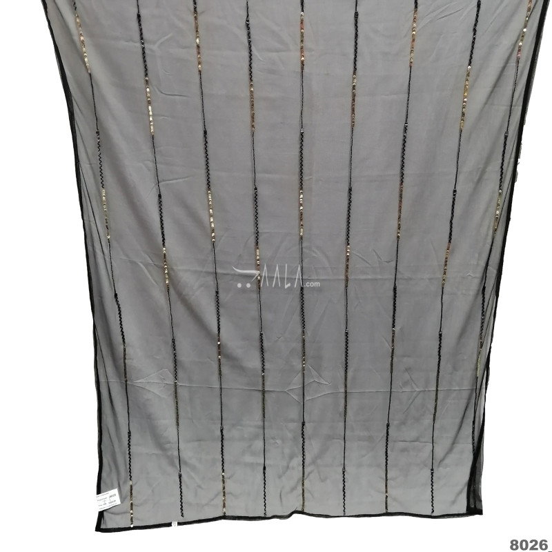 Handwork Net Nylon Dupatta-42-Inches BLACK 2.25-Metres 
