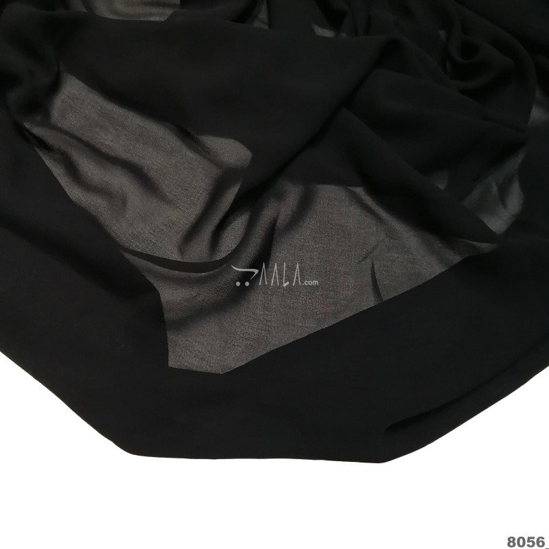 Flat Georgette Blend 44-Inches BLACK Per-Metre 