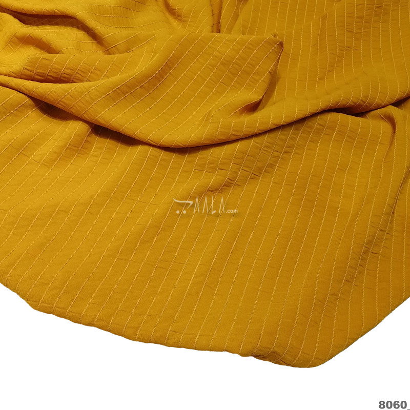 Strip Double-Georgette Blend 58-Inches MUSTARD Per-Metre