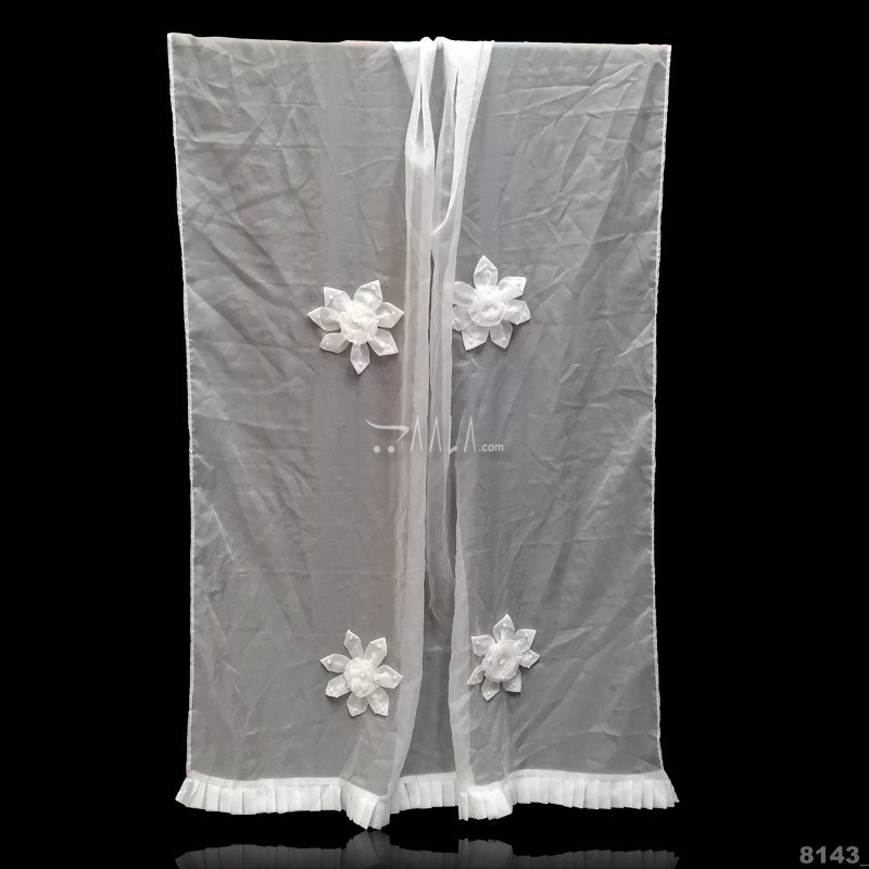 Pearl-Flower Organza Nylon Dupatta-36-Inches DYEABLE 2.25-Metres