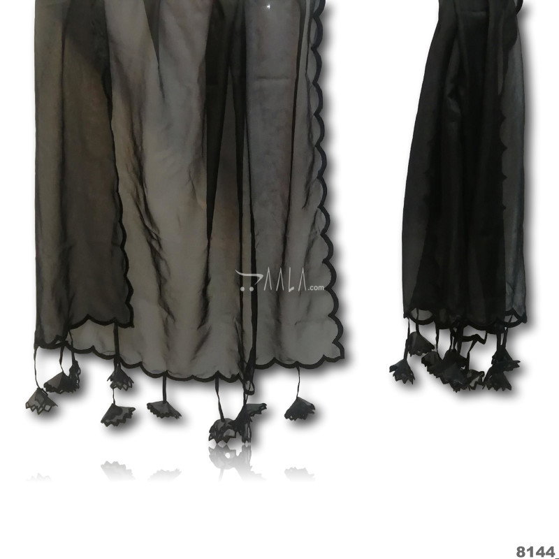 Hanging Organza Nylon Dupatta-36-Inches BLACK 2.25-Metres 
