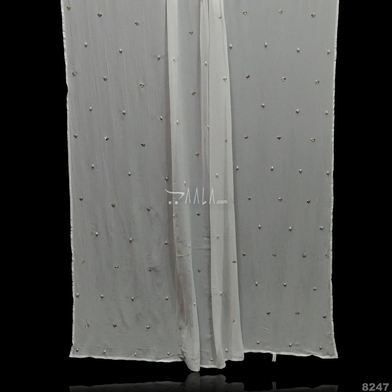Handwork Georgette Viscose Dupatta-42-Inches DYEABLE 2.25-Metres 