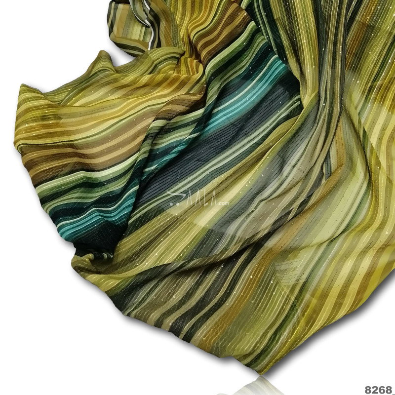 Multicolor-Embroidered Georgette Blend 44-Inches ASSORTED Per-Metre 