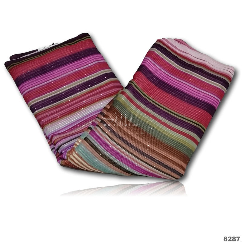 Multicolor-Embroidered Georgette Blend 44-Inches ASSORTED Per-Metre 