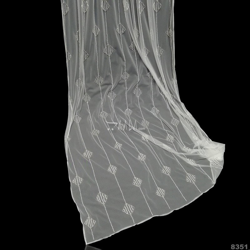 Handwork Net Nylon Dupatta-42-Inches DYEABLE 2.25-Metres