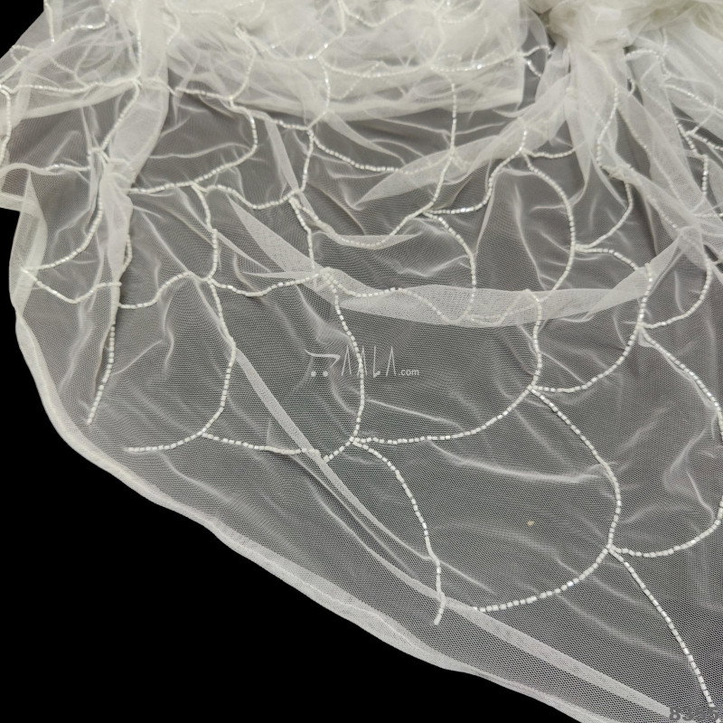 Handwork Net Nylon Dupatta-40-Inches DYEABLE 2.25-Metres