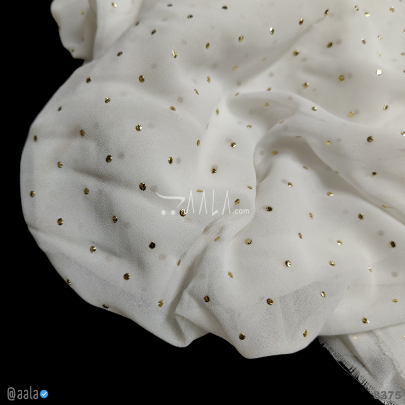 Mukaish Georgette Nylon 44-Inches DYEABLE Per-Metre 