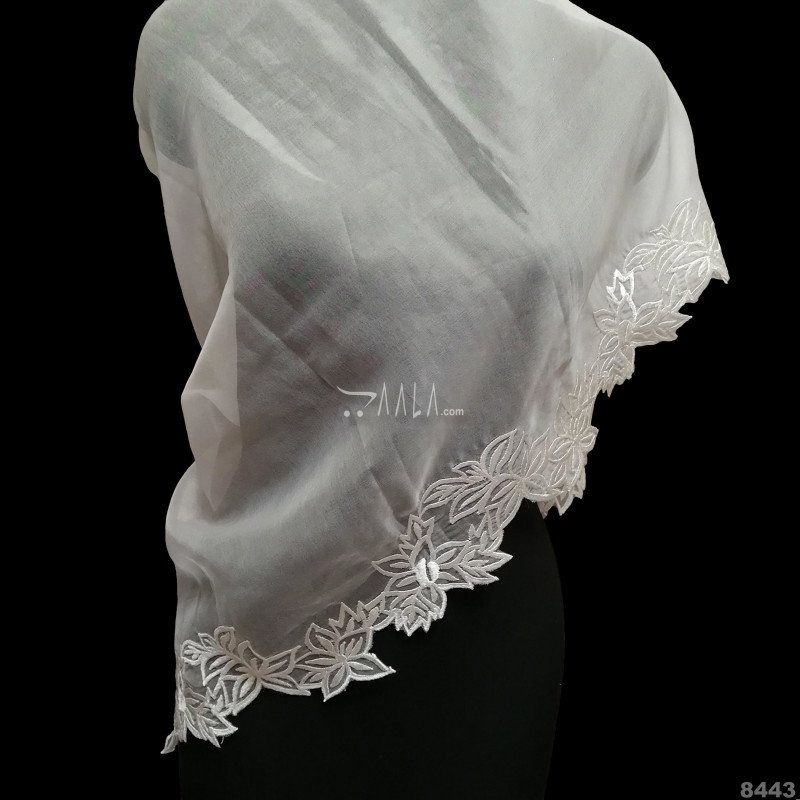 Handwork-Designer Organza Nylon Dupatta-40-Inches DYEABLE 2.25-Metres 