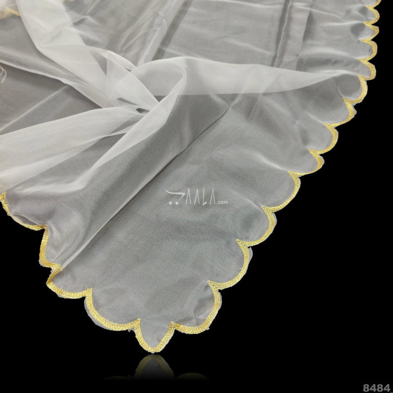 Scallop Organza Nylon Dupatta-36-Inches DYEABLE 2.25-Metres 