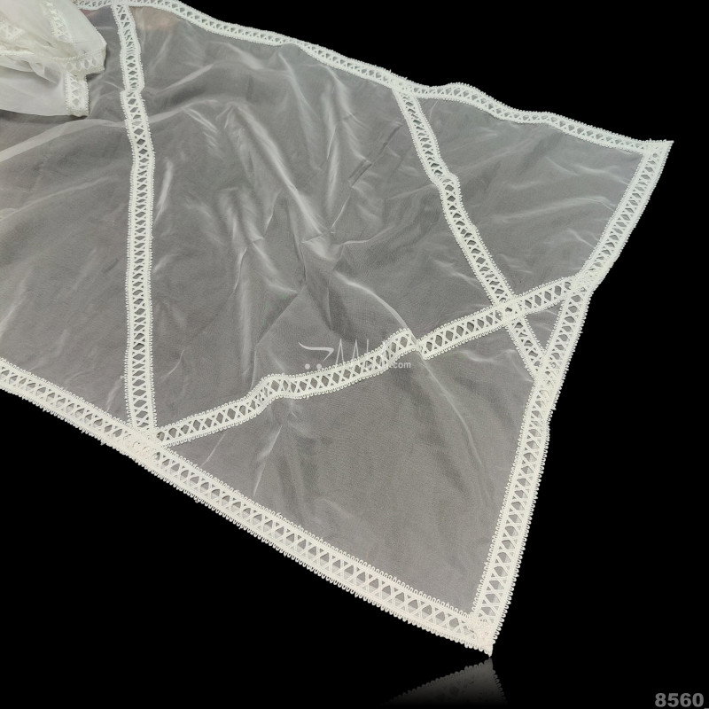 Lace Organza Nylon Dupatta-40-Inches DYEABLE 2.25-Metres