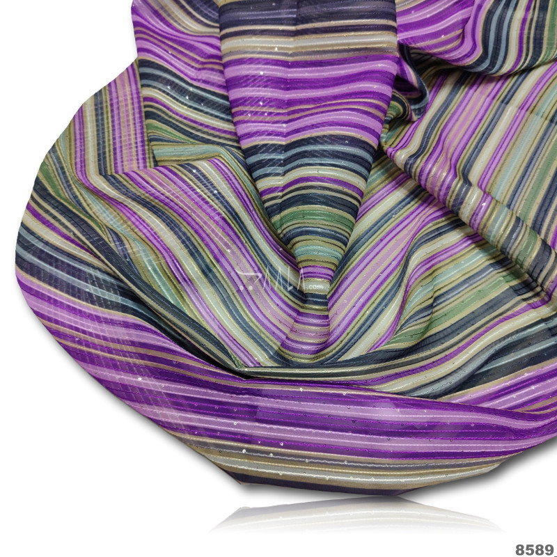 Multicolor-Embroidered Georgette Blend 44-Inches ASSORTED Per-Metre