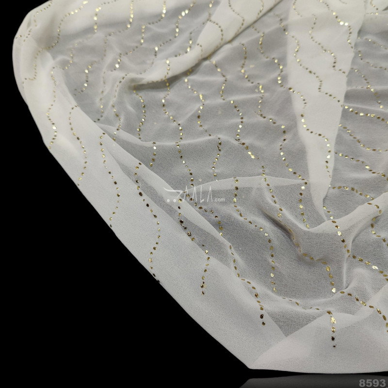 Mukaish Georgette Nylon 44-Inches DYEABLE Per-Metre