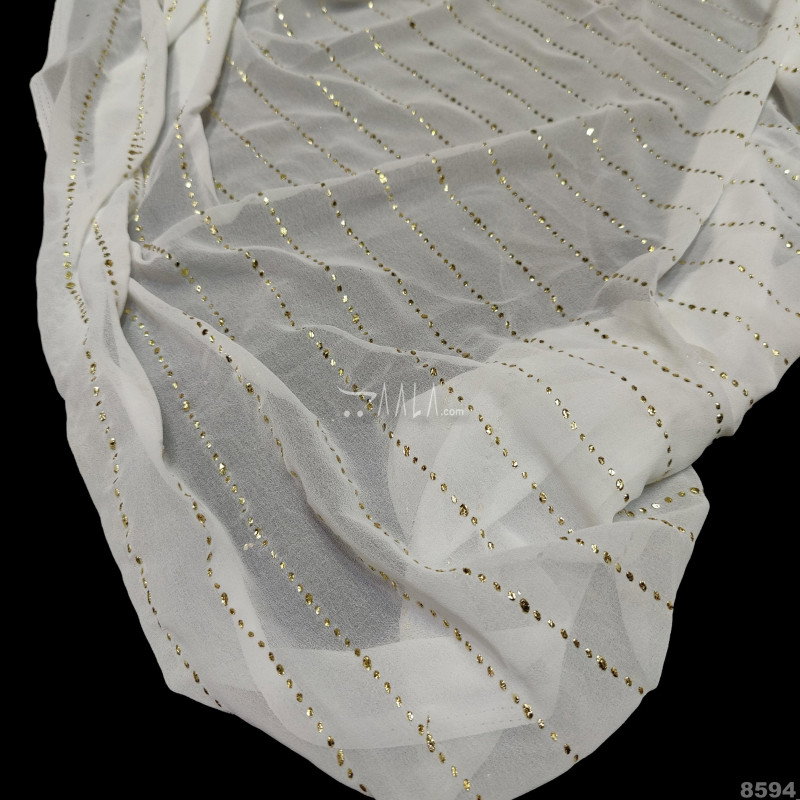 Mukaish Georgette Nylon 44-Inches DYEABLE Per-Metre