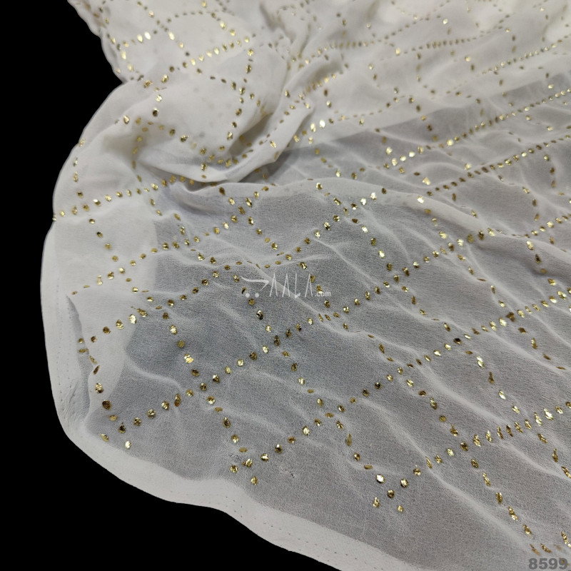 Mukaish Georgette Nylon 44-Inches DYEABLE Per-Metre
