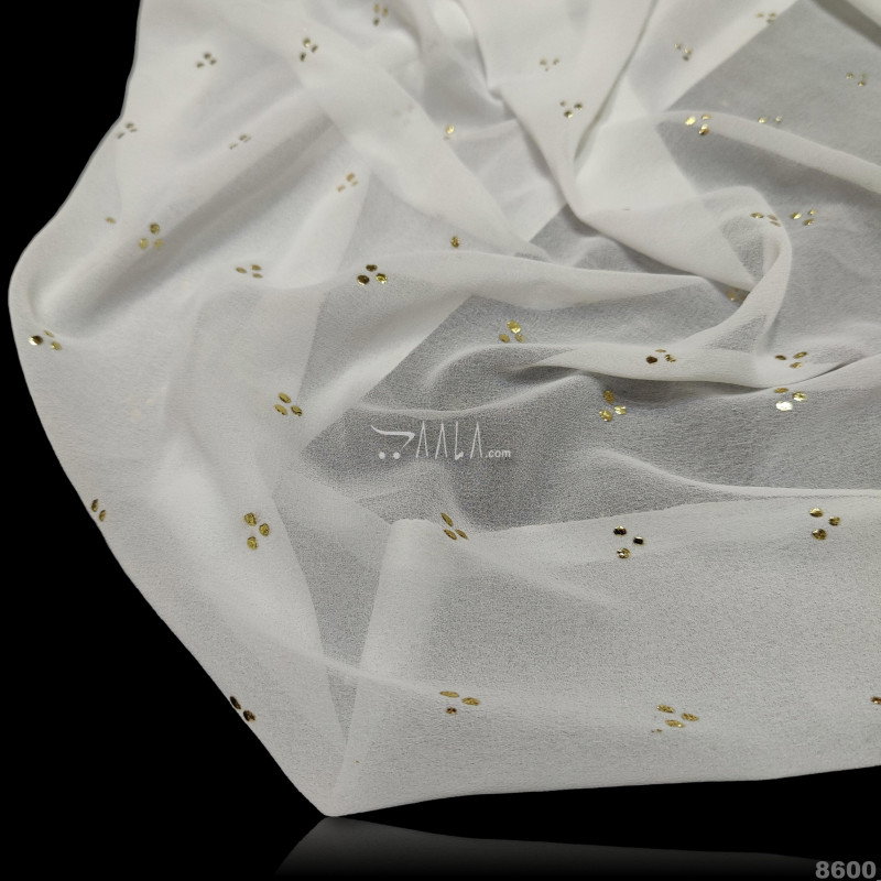 Mukaish Georgette Nylon 44-Inches DYEABLE Per-Metre 