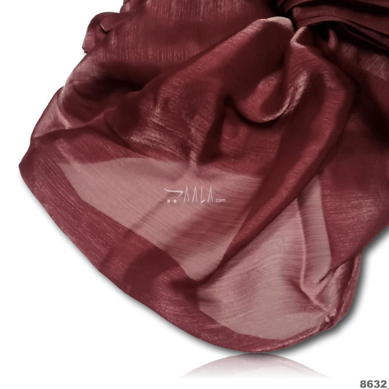 Fuse-Satin Organza Blend 58-Inches MAROON Per-Metre 